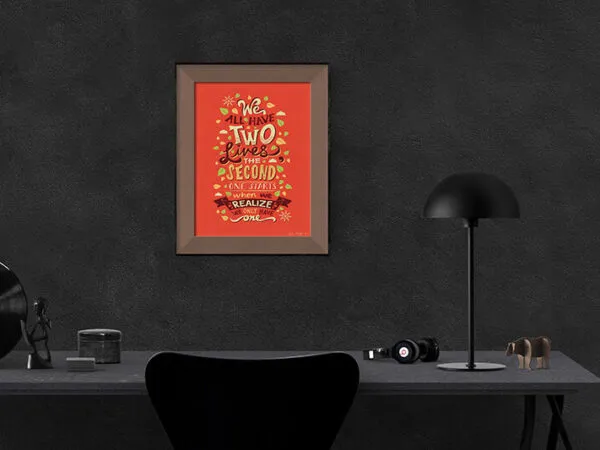 Interior Framed Photo Frame Poster Mockup 1