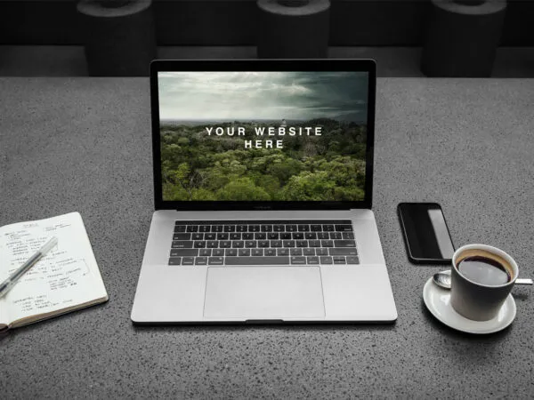Interior MacBook Pro on Workspace Mockup 1