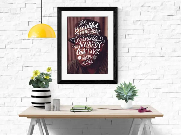 Interior Portrait Photo Frame Mockup 1