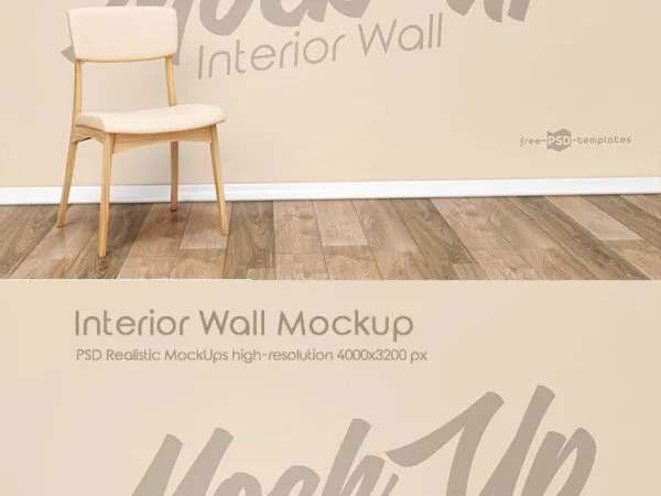 Interior Wall Mockup Featuring a Chair 1