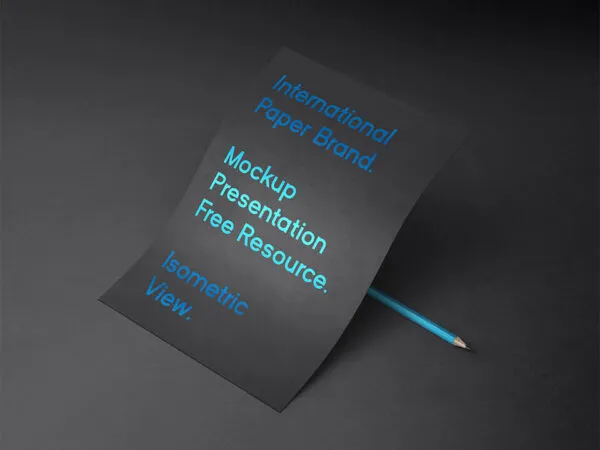 International Paper Mockup with a Pencil Behind It 1