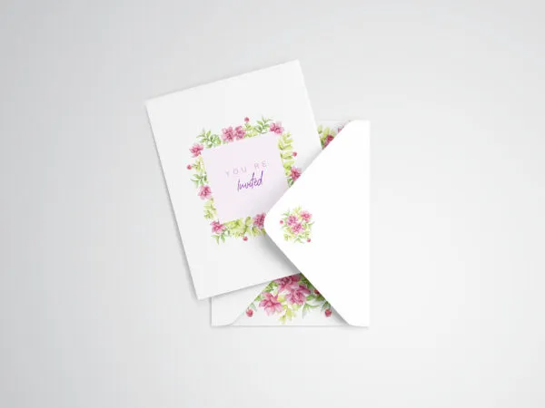 Invitation Card and Envelope Mockup 1