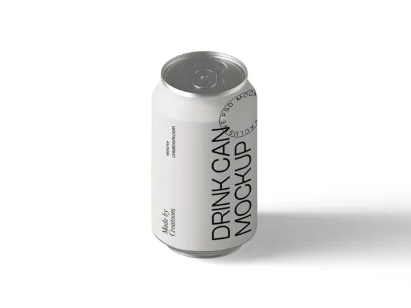 Isometric Drink Can Mockup from a Close View 1