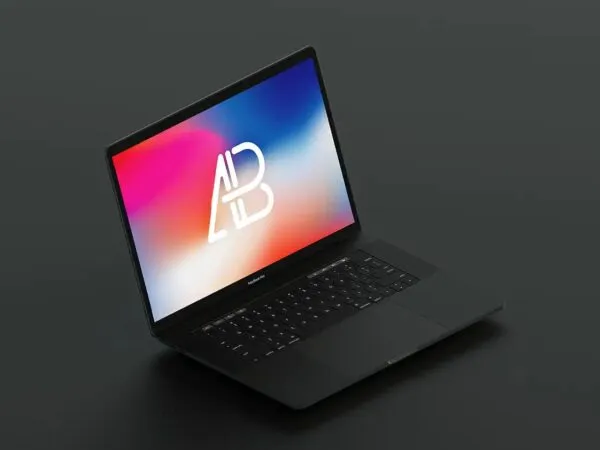 Isometric Matte Macbook Pro Mockup 1