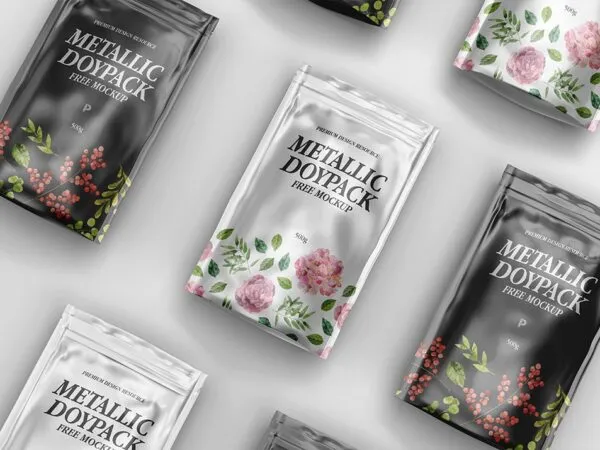 Isometric Metallic Doypack Mockup 1