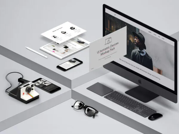Isometric Pack of UI Devices Mockup 1
