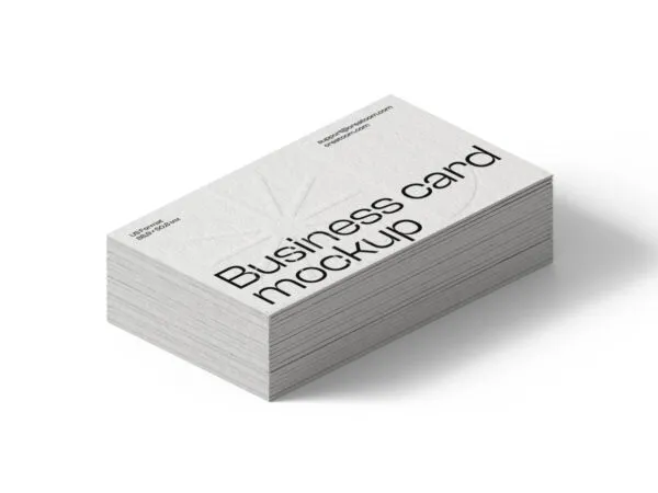 Isometric Stack of Business Cards Mockup 1