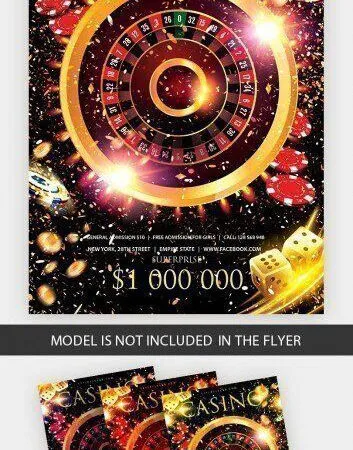 Jammed Luxurious Casino Dark Sparkly Flyer Template 1