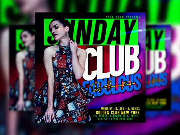 Joyful Hot Night Club Flyer Instagram Template 1