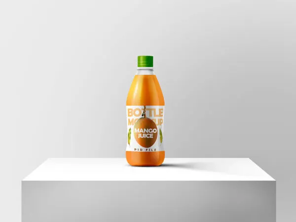 Juice Bottle Mockup with a Front View Featuring Two Scenes 1