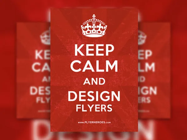 Keep Calm Flyer Poster Template in Red Background 1