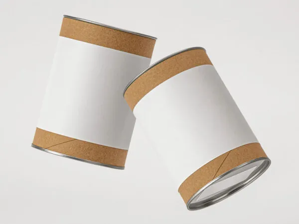 Kraft Container Tin Can Mockup in Front Sight 2