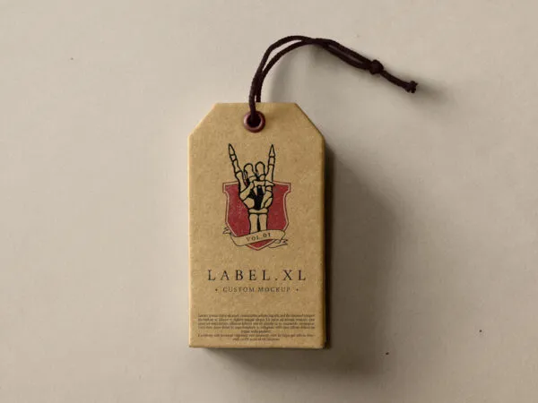 Kraft Label Mockup with a String 1
