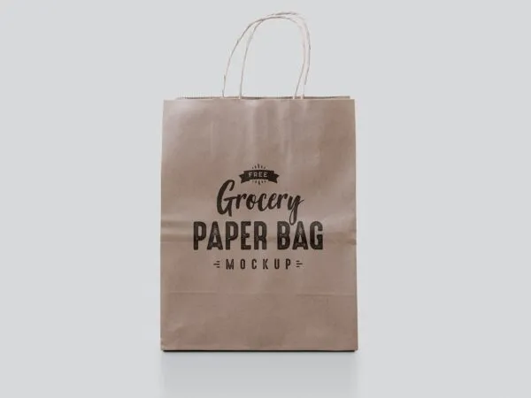 Kraft Paper Bag Mockup In Two Different Angles 1