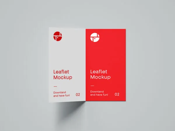 Laid Spread Open Two Fold Brochure Mockup 1