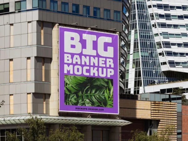 Large Banner Mockup on Building 1