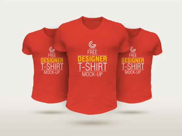 Layered Designer V Neck T Shirts Mockup 1