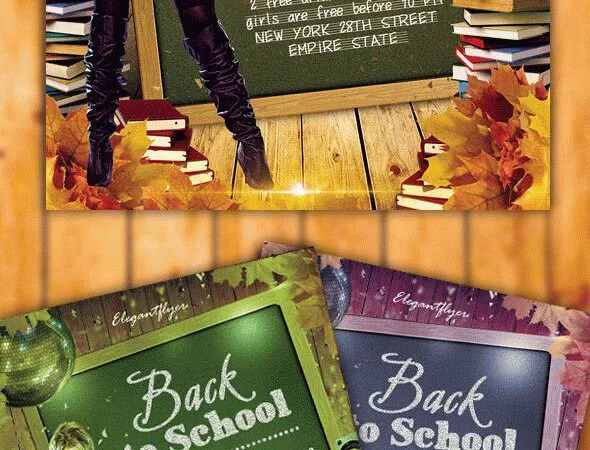 Leafy Border Back To School Flyer Template 1