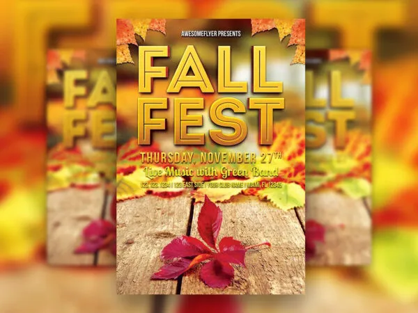 Leafy Fall Fest Flyer Template 1