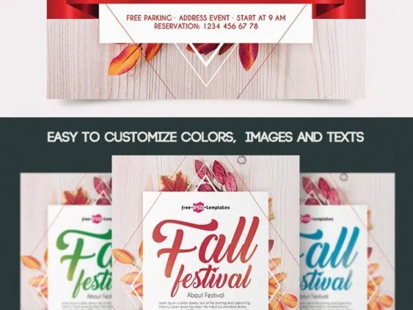 Leafy Fall Festival Flyer Template 1