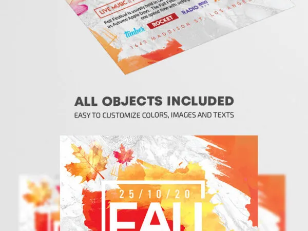 Leafy Splash Fall Festival Flyer Template 1