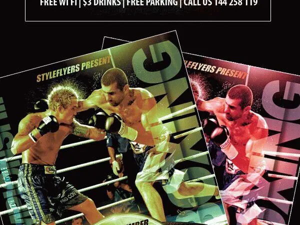 Leather Belt Classic Boxing Championship Event Flyer Template 1