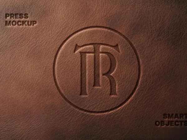 Leather Pressed Logo Mockup 1