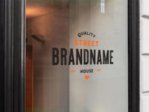 Left Side View of Window Sign Mockup 1