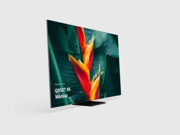 Left Side View of a Flat TV Mockup 1