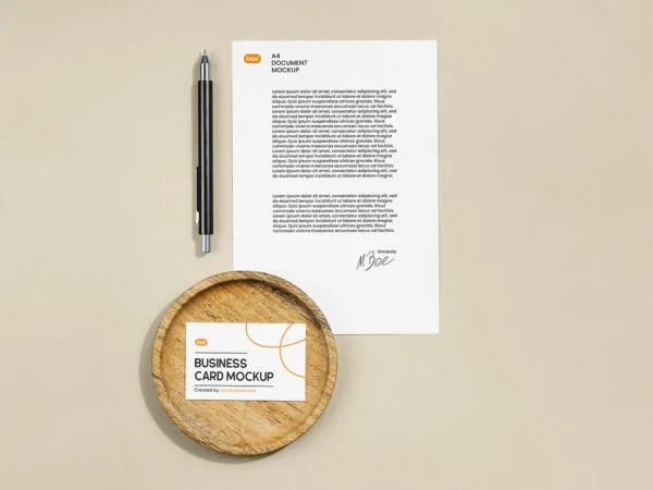 Letterhead with Business Card Mockup 1