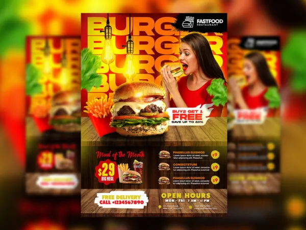 Lickerish Fast Food Business Promotion Flyer Template 1