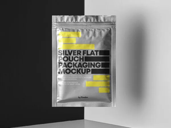 Lifelike Pillow Pouch Packaging Mockup 1