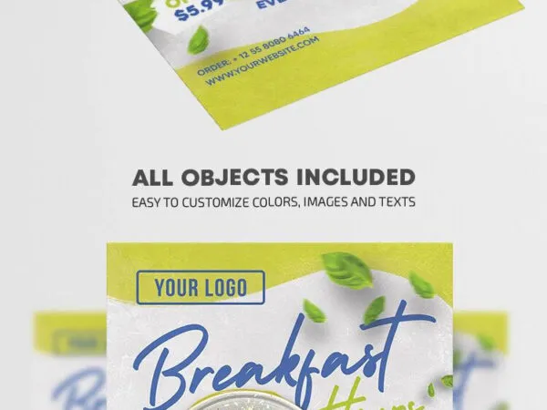 Light Green Silver Modern Food Flyer Template 1