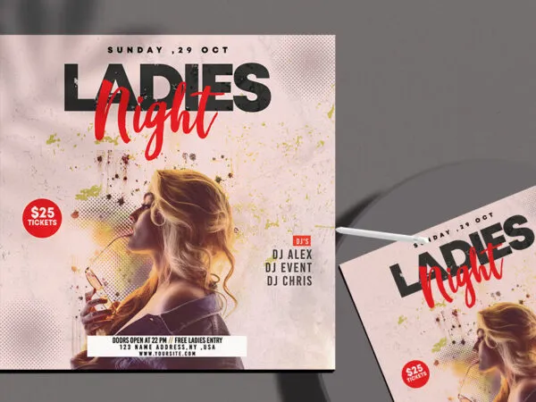 Light Ladies Night Event Flyer Templates 1