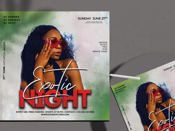 Light Modern Night Party Flyer Instagram Template 1