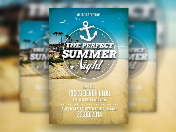 Light Summer Party Flyer Template 1
