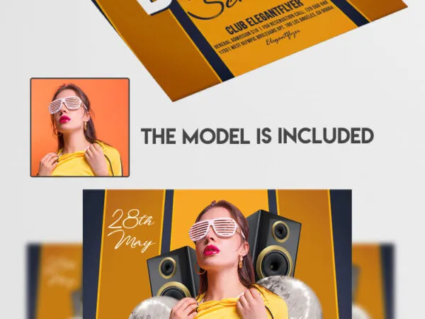 Lines Bold Dance School Flyer Template 1