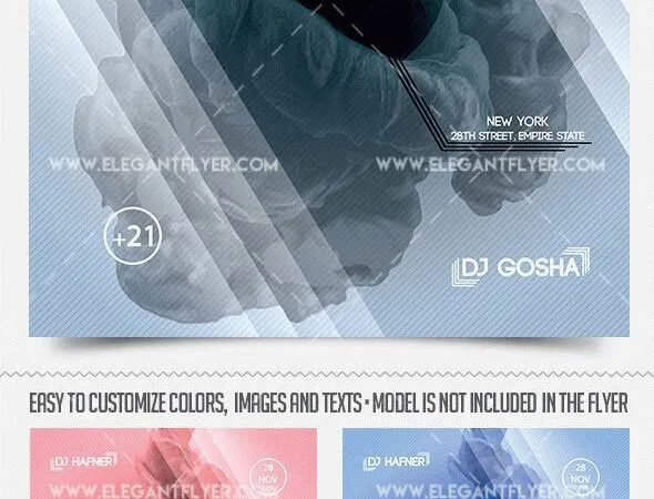 Lines Circle Minimal Music Event Flyer Template and Facebook Cover 1
