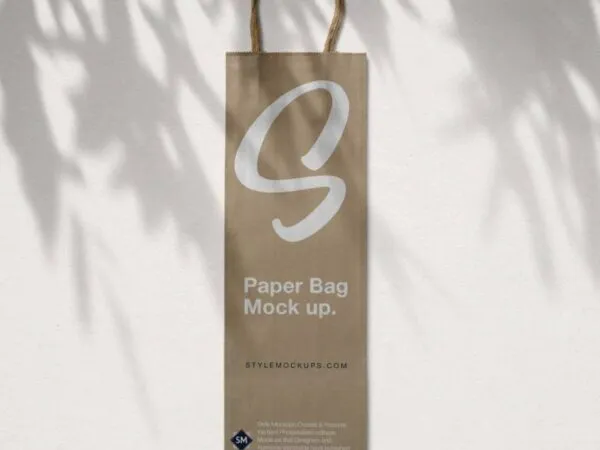 Long Paper Bag Mockup from Top View 1