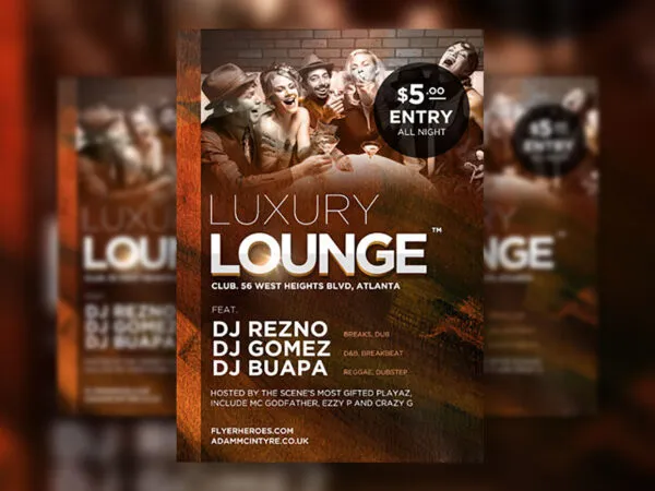 Lounge Flyer Template Featuring Brownish Theme 1