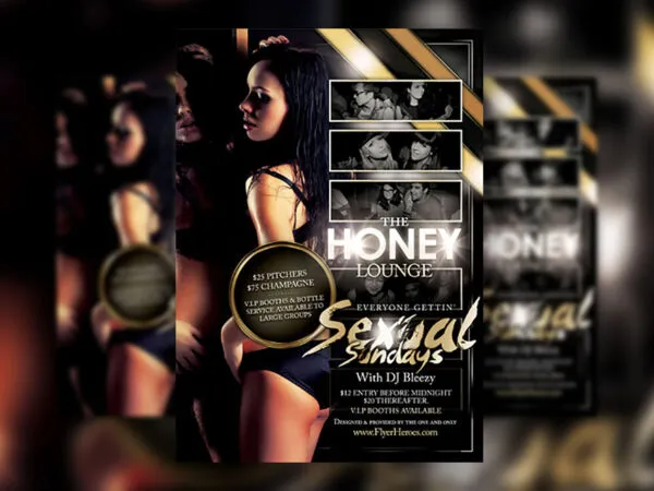 Lounge Flyer Template with Honey and Black Theme 1