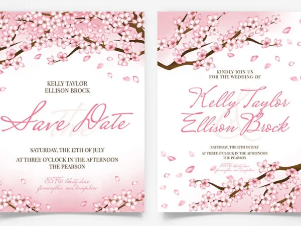 Lovely White Floral Wedding Invitation Flyer Template 1