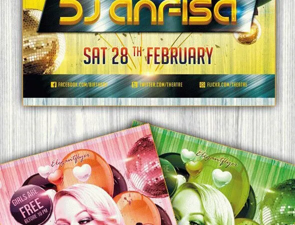 Luxurious Black and Gold Special Guest DJ Club Party Flyer Template 1