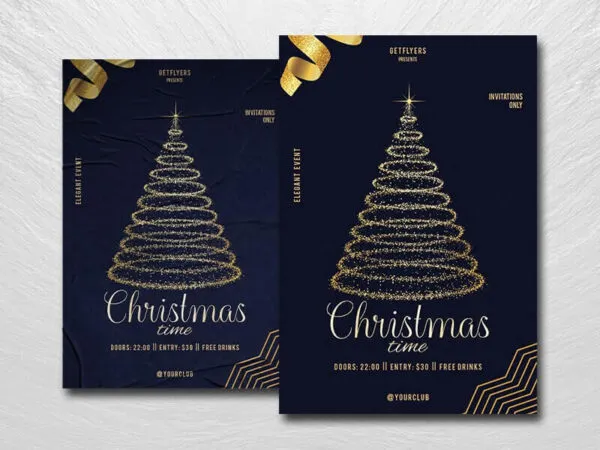 Luxurious Black and Golden Christmas Flyer Template 1