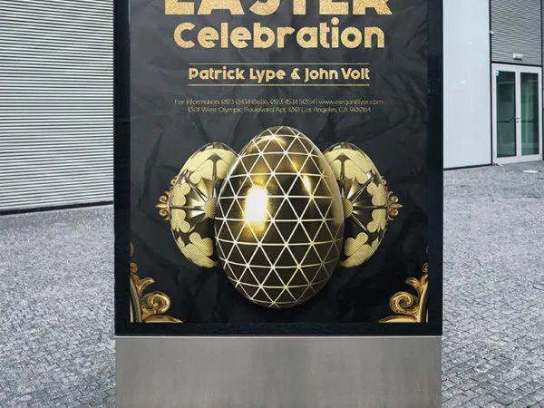 Luxurious Black and Golden Easter Celebration Poster Template 1