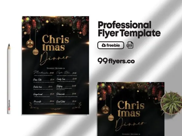 Luxurious Christmas Special Menu Flyer Template 1