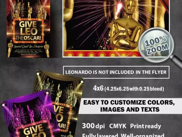 Luxurious Give Leo The Oscar Flyer Template 1