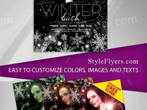 Luxurious Glittery Winter Bush Flyer Template 1