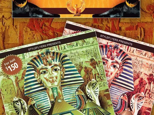 Luxurious Golden Egypt Story Travel Party Flyer Template 1