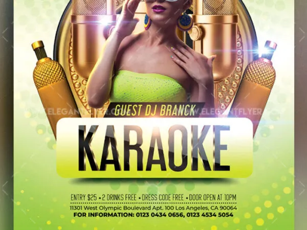 Luxurious Green Karaoke Flyer Template 1